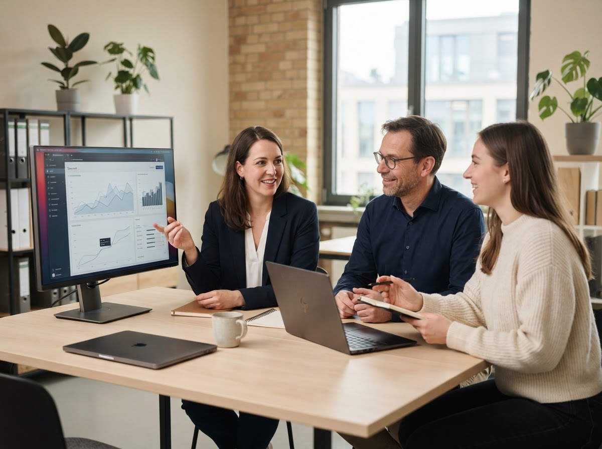 SolvimaAI Team bei der Analyse von Markt- und Finanzdaten
